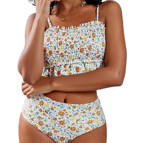 Damen Vintage Bikiniset mit Rüschen EB