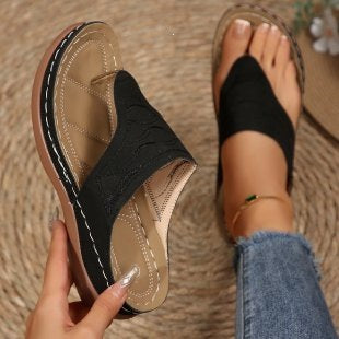 Damen Komfortable Zehentrenner-Sandalen mit anatomischem Fußbett EB