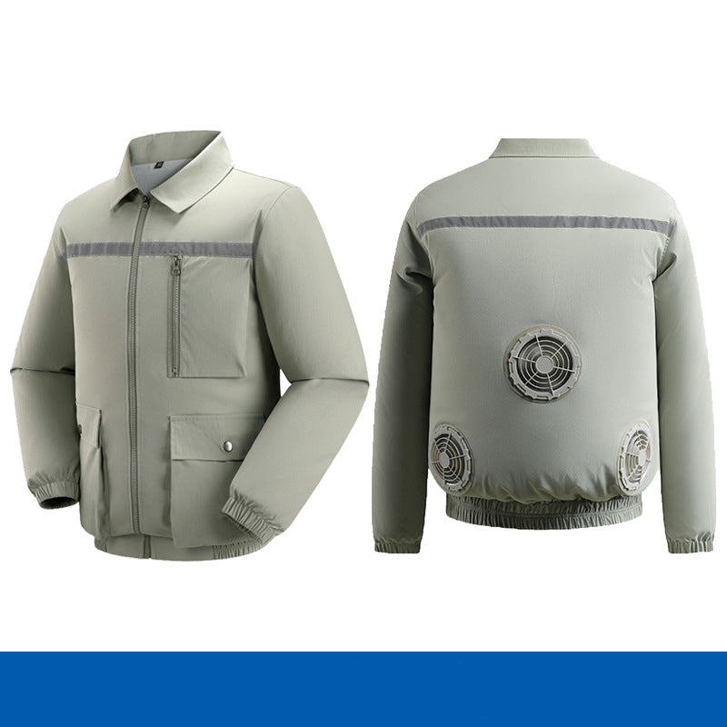 Herren nan belüftete Arbeitsjacke mit integrierten Lüftern, USB-Stromanschluss und reflektierenden Einsätzen EB