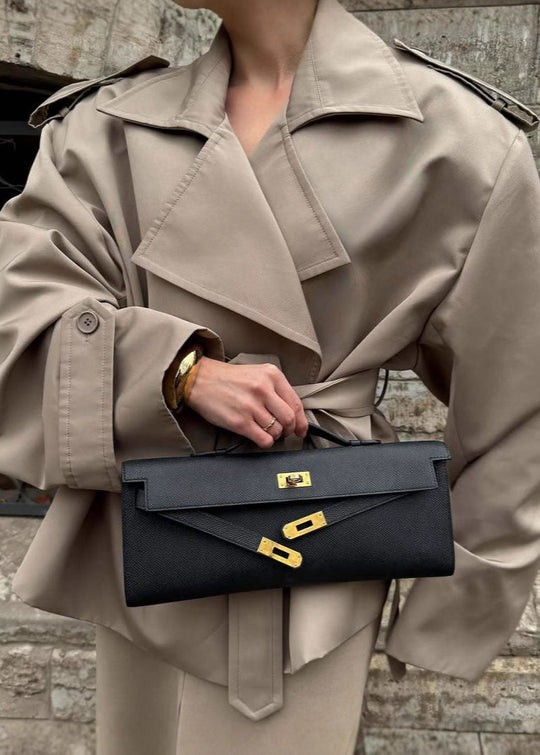 EB | Gürtelter cropped Trenchcoat