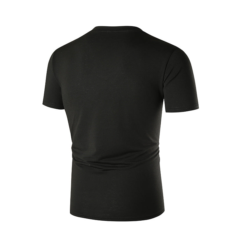 Herren V-Ausschnitt T-Shirt mit Brusttasche und figurbetonter Passform EB