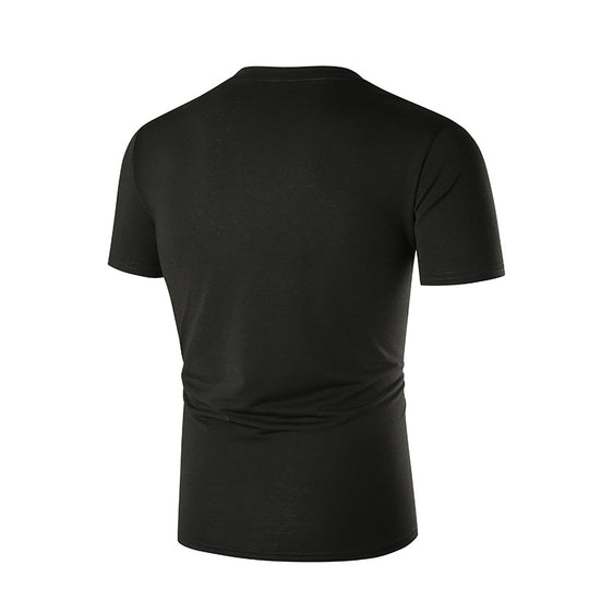 Herren V-Ausschnitt T-Shirt mit Brusttasche und figurbetonter Passform EB