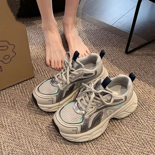 Damen Bequeme Sport Sneakers mit atmungsaktivem Obermaterial und dämpfender Sohle EB