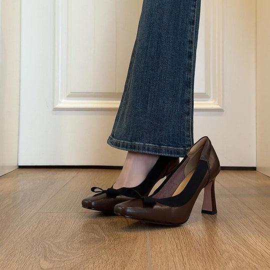 Damen elegante Pumps mit femininem Schleifendetail EB
