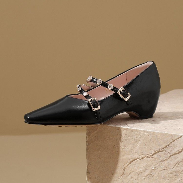 Damen elegante Slingback-Pumps mit funkelndem Riemen EB
