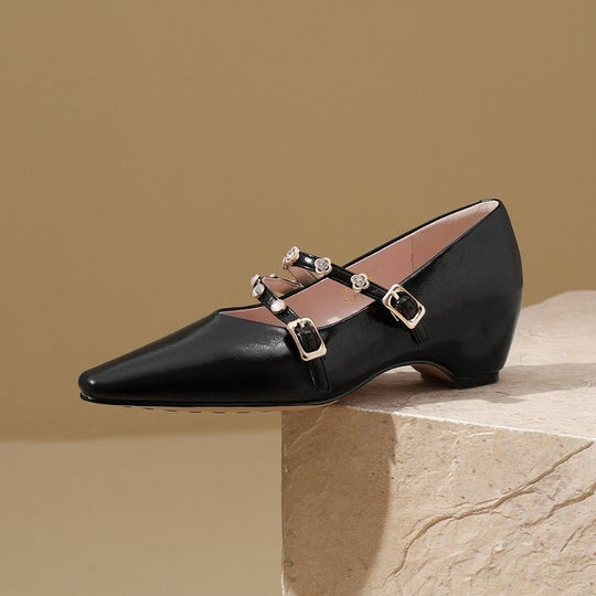 Damen elegante Slingback-Pumps mit funkelndem Riemen EB