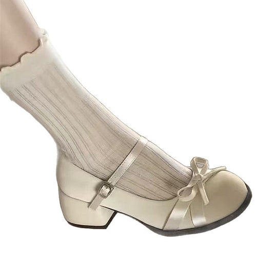 Damen Ballerinas mit dekorativer Schleifenapplikation und stabiler Sohle EB