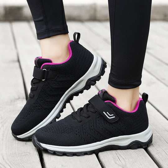 Damen Atmungsaktive Sport-Schuhe mit Klettverschluss und rutschfester Sohle EB