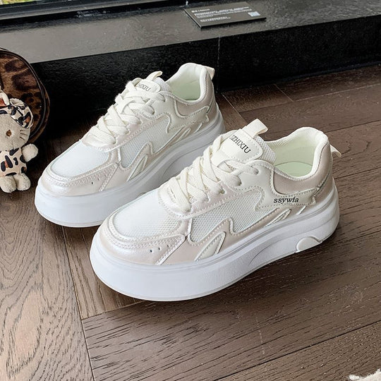 Damen Plateau-Sneaker mit elegantem Mesh-Design und bequemer Dämpfung EB