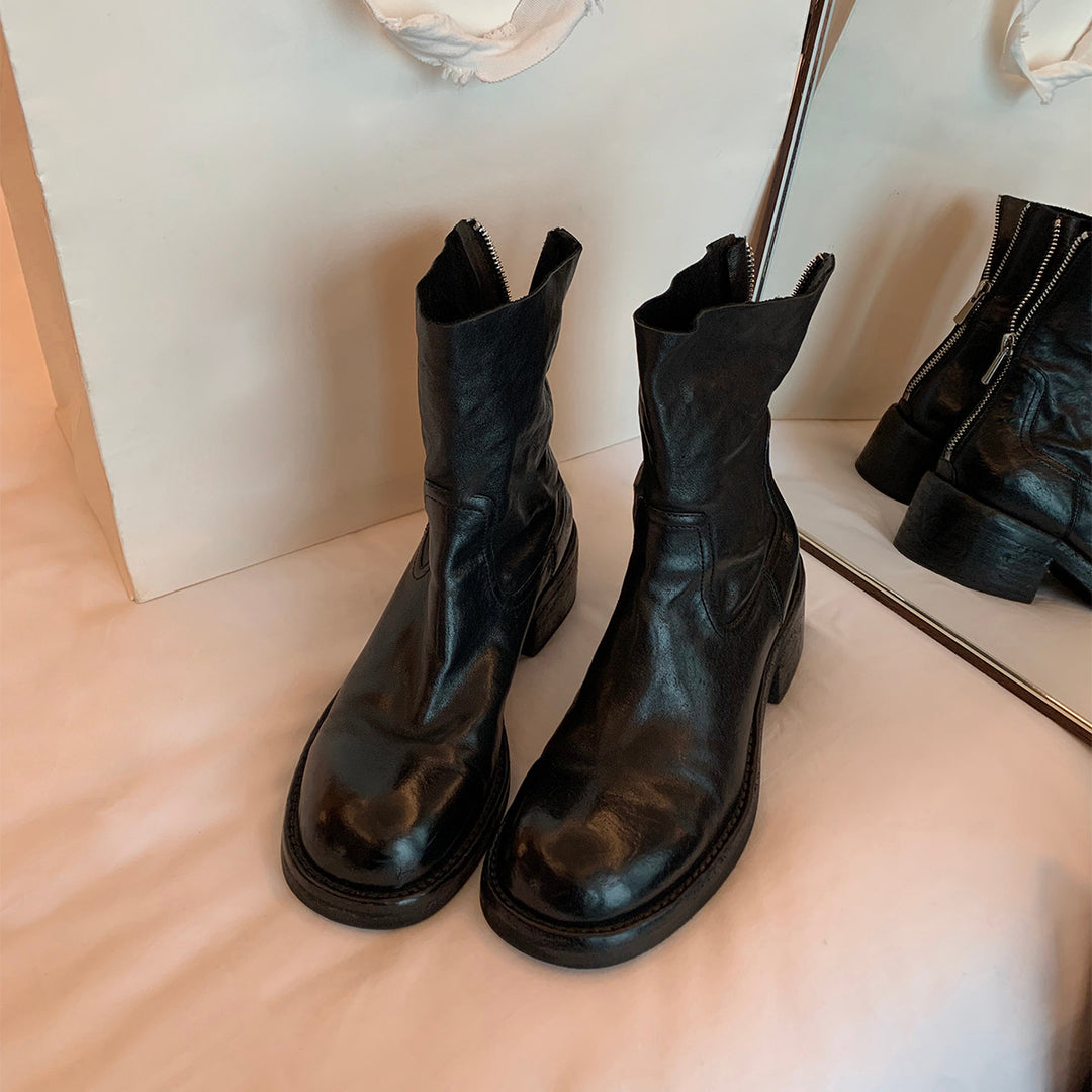 Damen modische Ankle Boots mit einzigartigem Reißverschluss und elegantem Schnitt EB