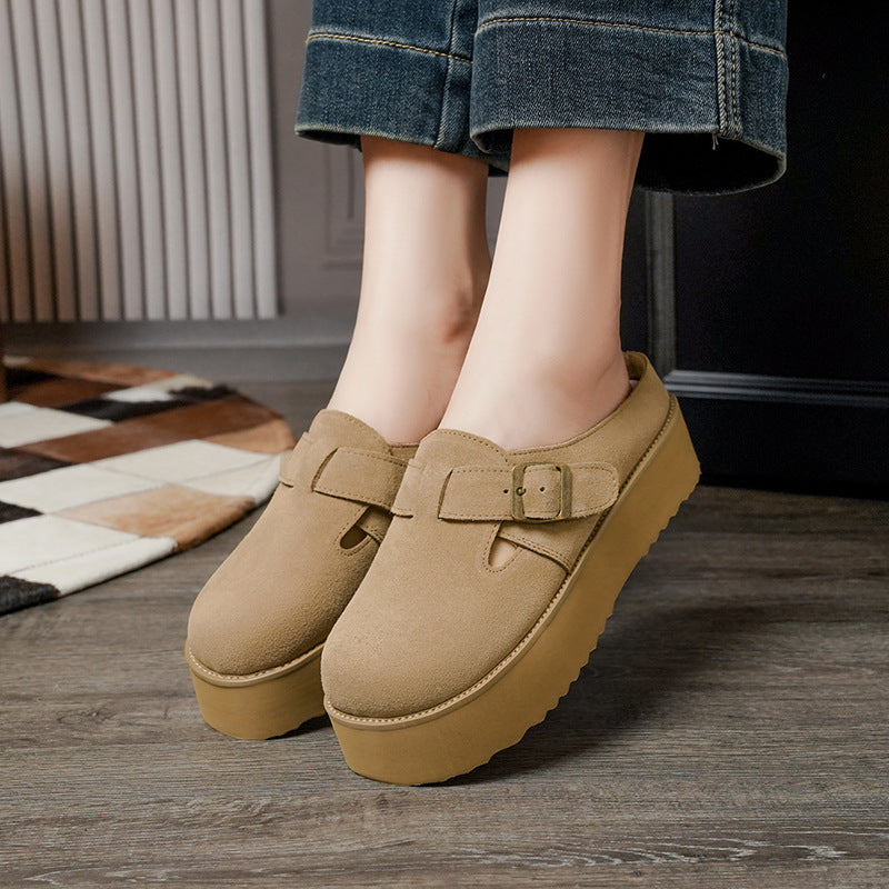 Damen Clogs im modischen Design mit verstellbarem Riemen und komfortablem Plateau EB
