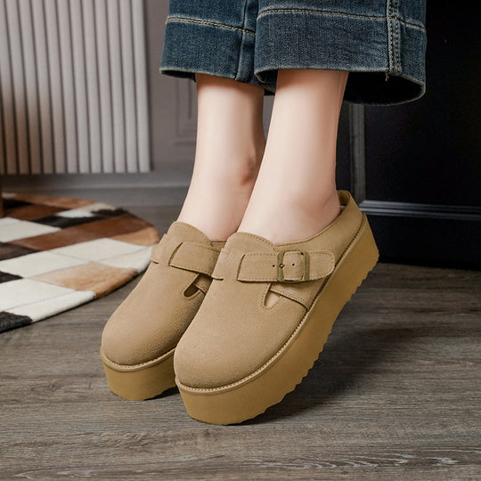 Damen Clogs im modischen Design mit verstellbarem Riemen und komfortablem Plateau EB