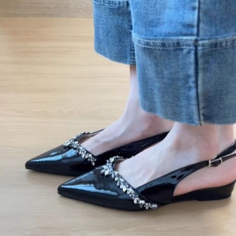Damen Slingback Pumps mit funkelnder Strassverzierung EB