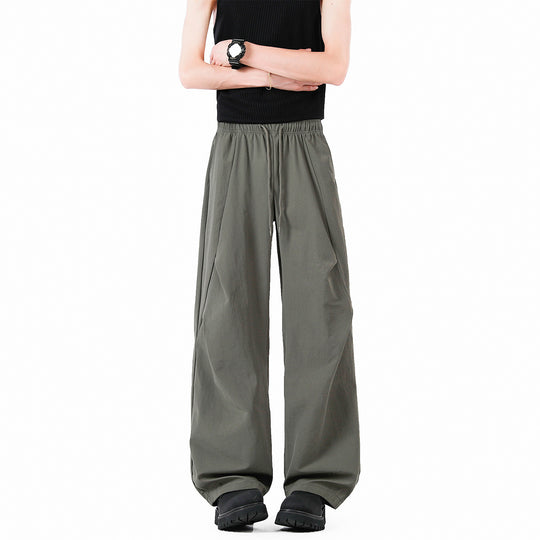 Unisex elegante Freizeithose mit hohem Bund und lockerer Passform EB