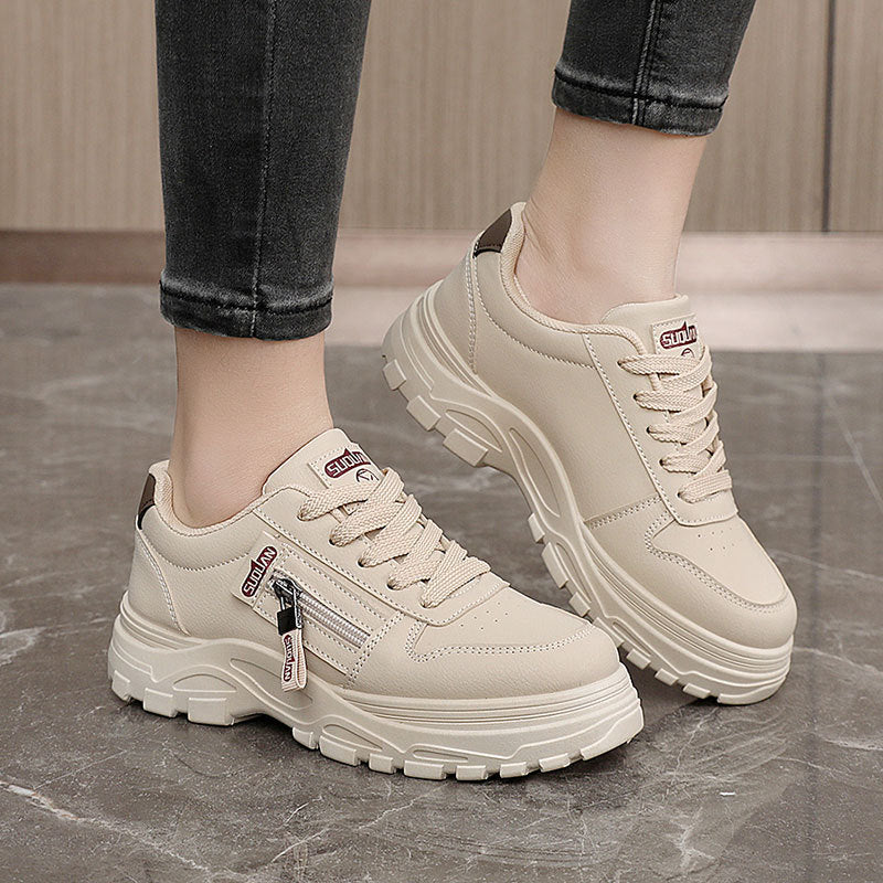 Damen Chunky Sneaker mit modischem Reißverschluss und rutschfester Sohle EB