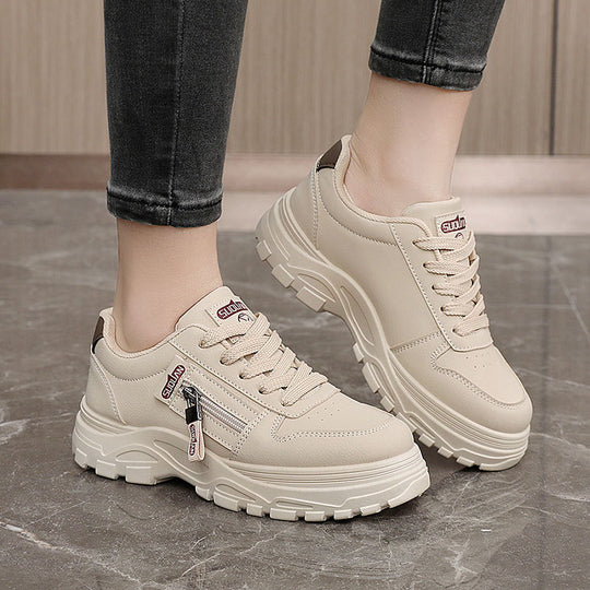 Damen Chunky Sneaker mit modischem Reißverschluss und rutschfester Sohle EB