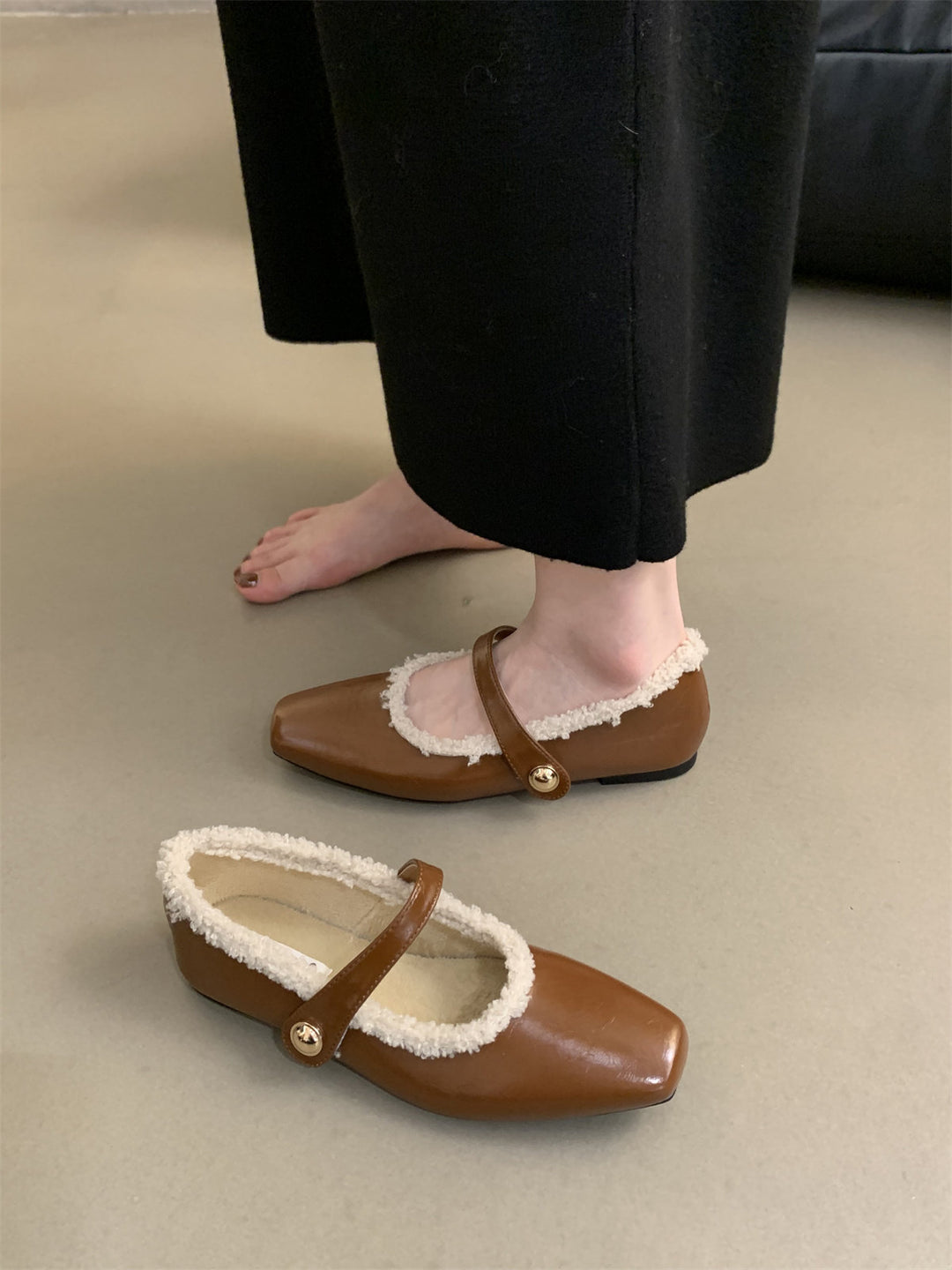 Damen Ballerinas mit modischem Riemchen und weichem Innenfutter EB