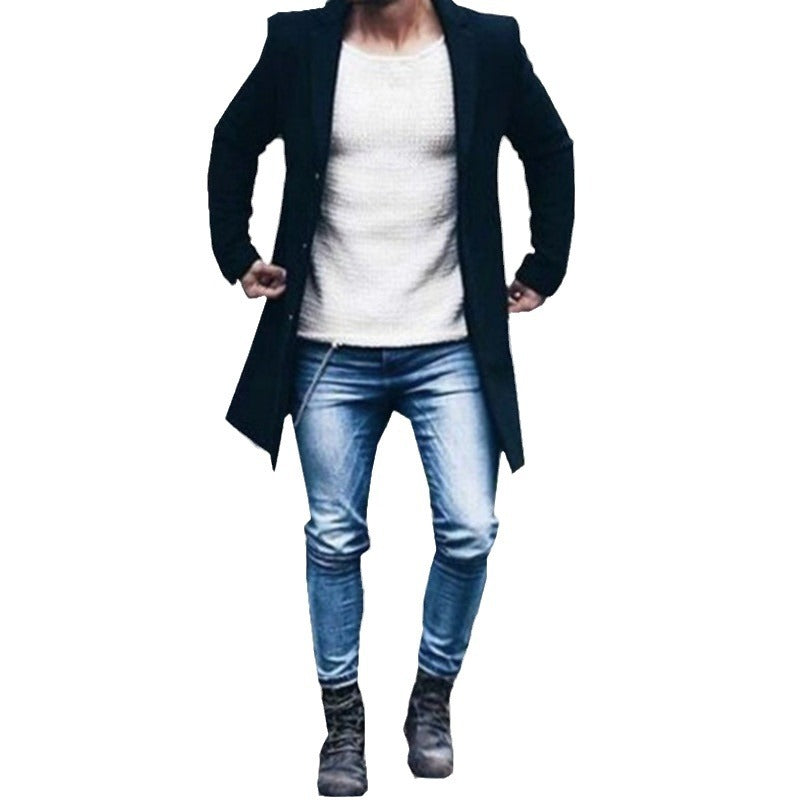 Herren eleganter Mantel mit hochwertigen Details EB