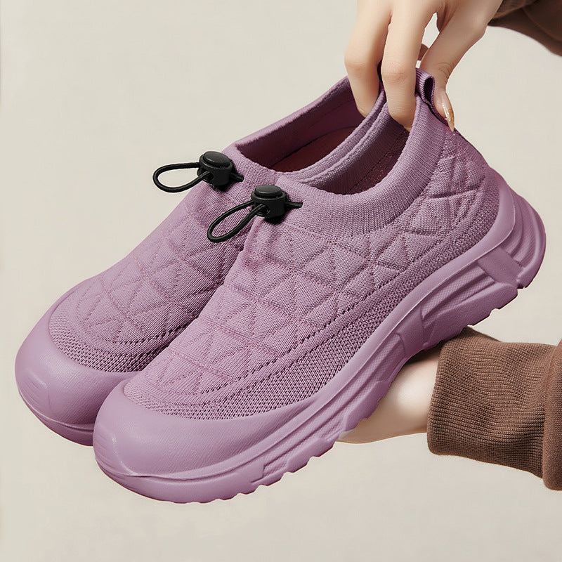 Damen Sportliche Slip-On Sneakers mit flexiblem Strickoberteil EB