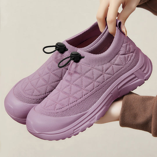 Damen Sportliche Slip-On Sneakers mit flexiblem Strickoberteil EB