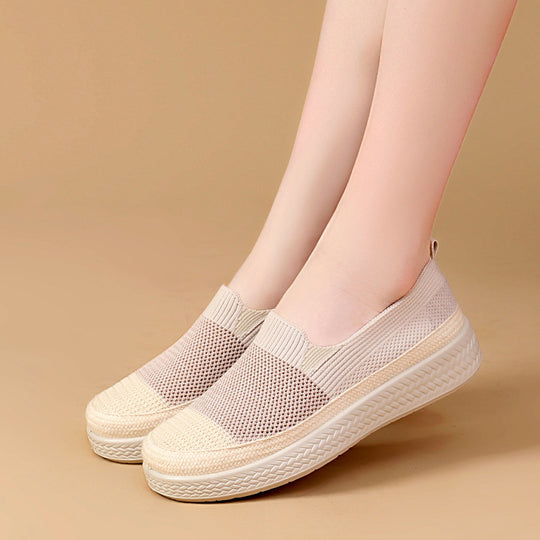 Damen Bequeme und stylishe Slip-On Sneakers mit atmungsaktivem Obermaterial EB