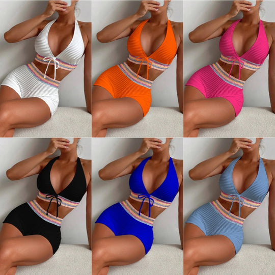 Damen Bikini-Set mit hoch geschnittenen Shorts EB