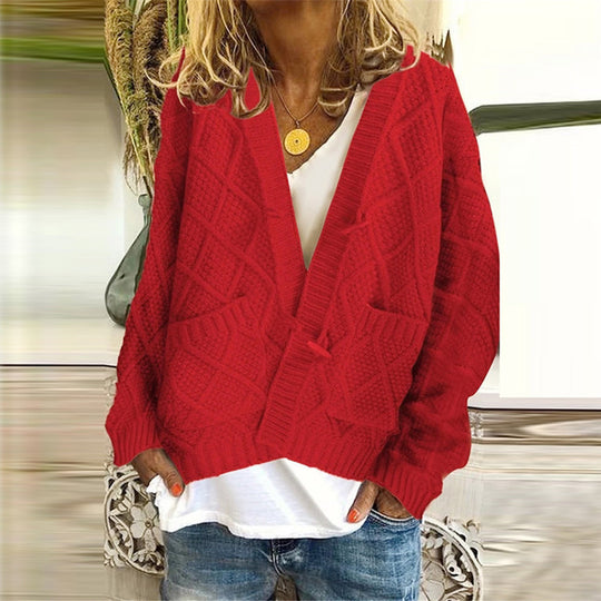 Damen Grobstrick-Cardigan mit praktischen Taschen und modernem Schnitt EB