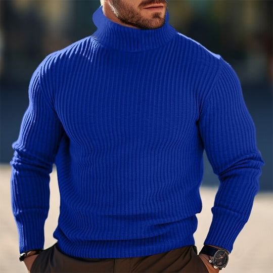 Herren Stehkragen Pullover aus strukturiertem Strick EB