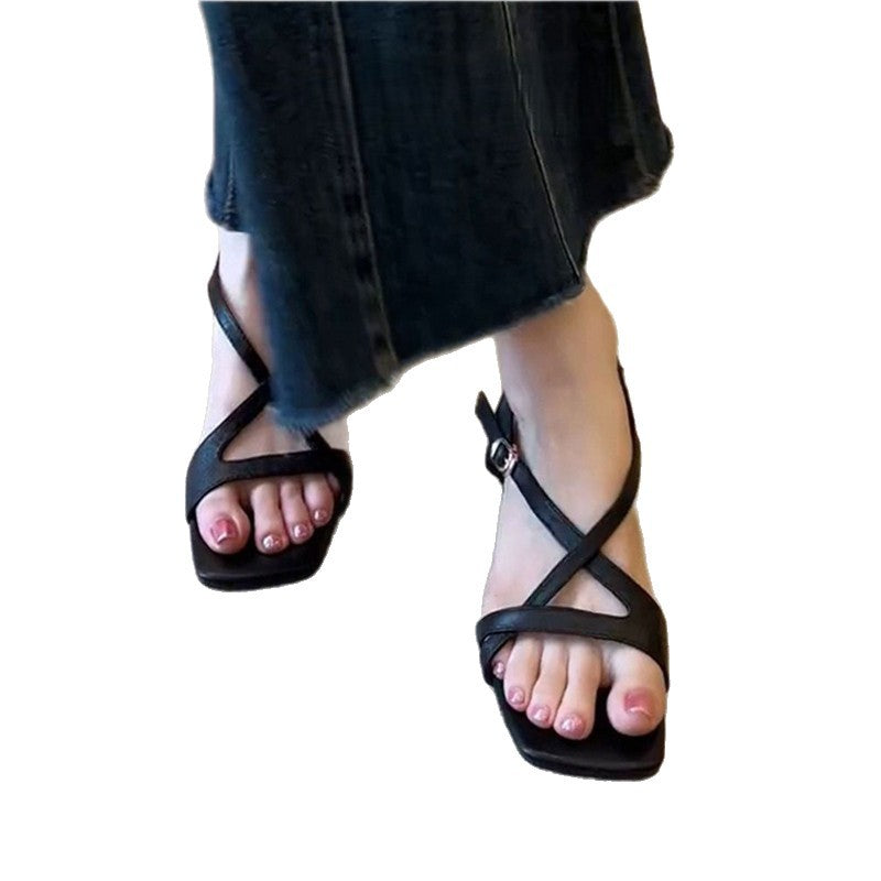 Damen elegante Slingback Sandalen mit verstellbaren Riemchen EB