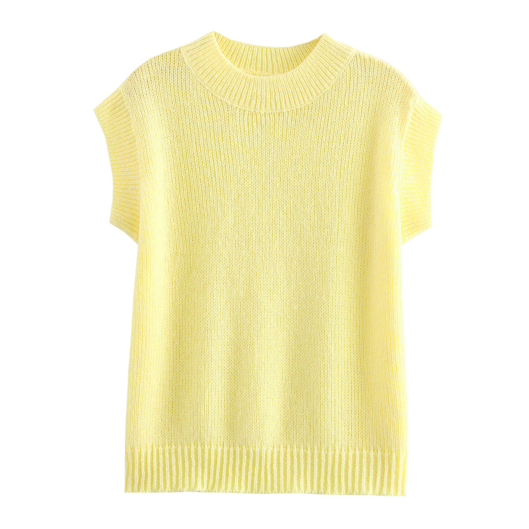 Damen Stricktop mit luftiger Passform und feinen Rippdetails EB