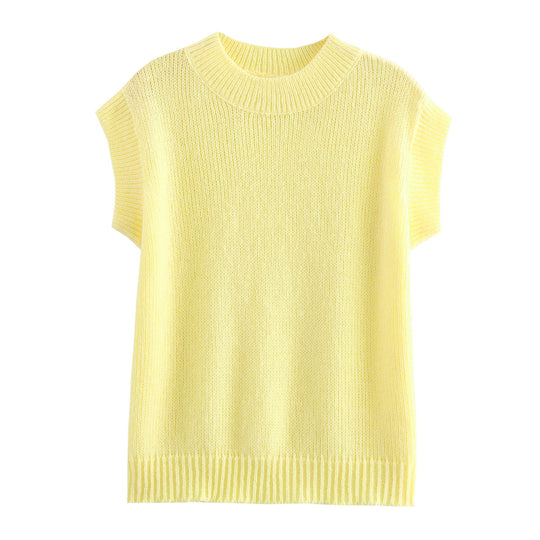 Damen Stricktop mit luftiger Passform und feinen Rippdetails EB