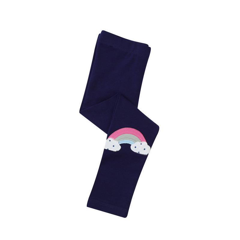 Mädchen Leggings mit zauberhaften Einhorn- und Regenbogen-Applikationen EB