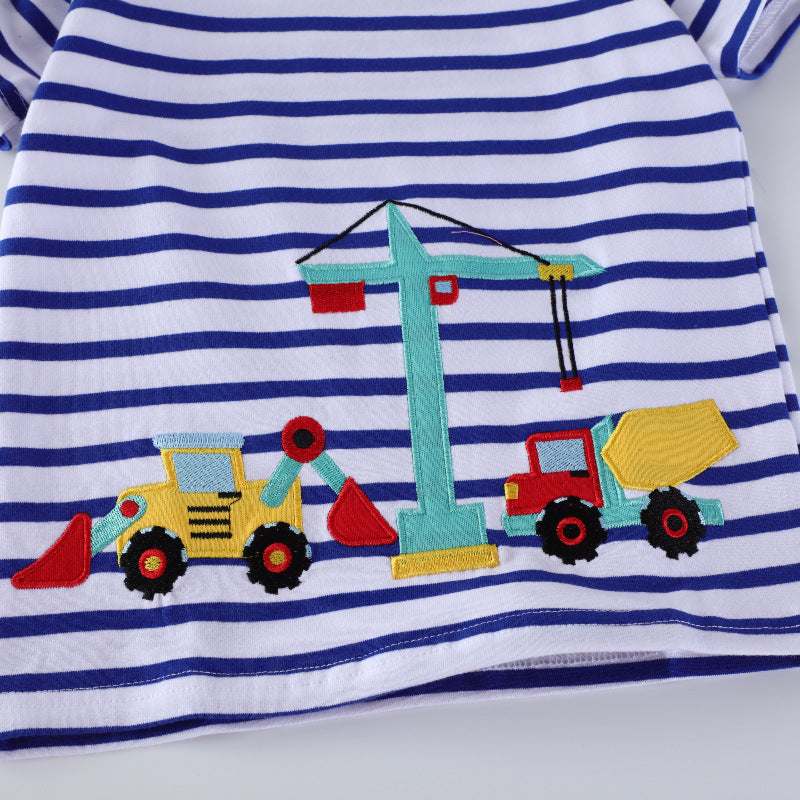 Unisex Baumwoll-T-Shirt mit buntem Baustellenmotiv EB