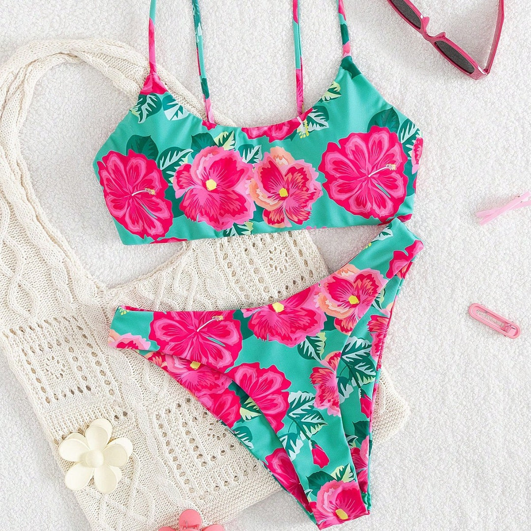 Damen Bikini-Set mit floralem Design und hochwertigem Stoff EB
