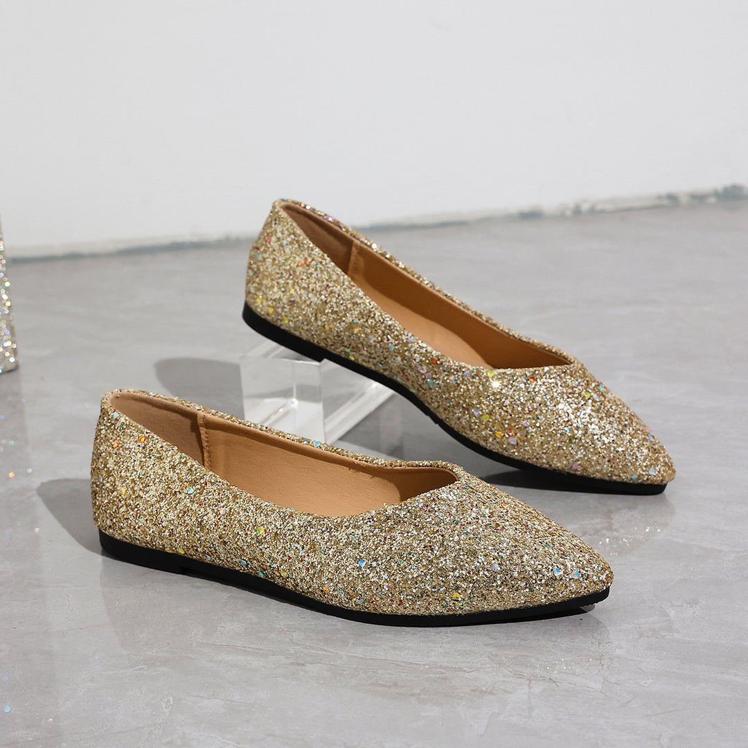 Damen Ballerinas mit funkelndem Glitzer und eleganter Silhouette EB