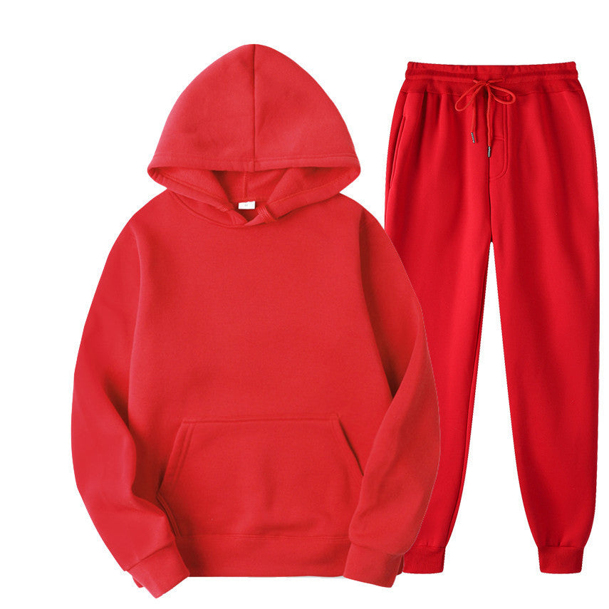 Unisex nan gemütliches Hoodie-Jogginganzug-Set mit Kängurutasche, elastischem Tunnelzugbund und gerippten Bündchen EB