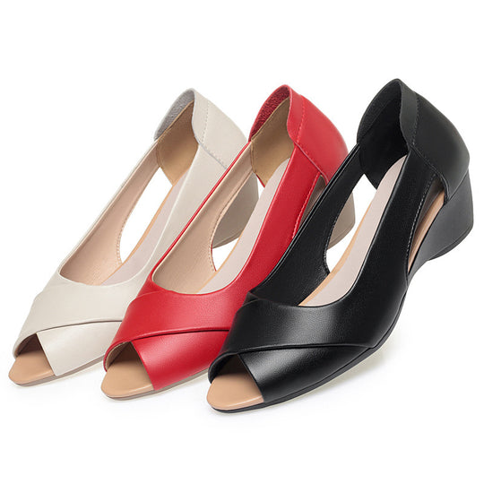 Damen offene Wedgeschuhe mit modischem Schnitt und komfortablem Fußbett EB