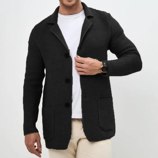 Herren Strickjacke mit warmem Schalkragen und praktischen Taschen EB