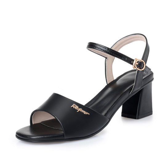 Damen elegante Blockabsatz Sandalen mit verstellbarem Riemen und komfortabler Innensohle EB