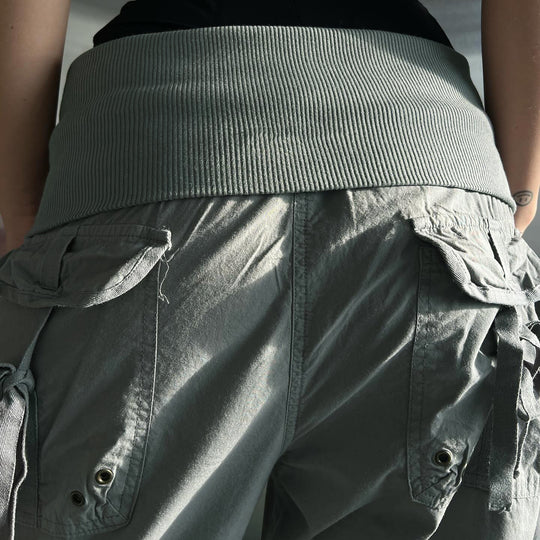 Damen Modische Cargo-Hose mit elastischem Bund und praktischen Taschen EB