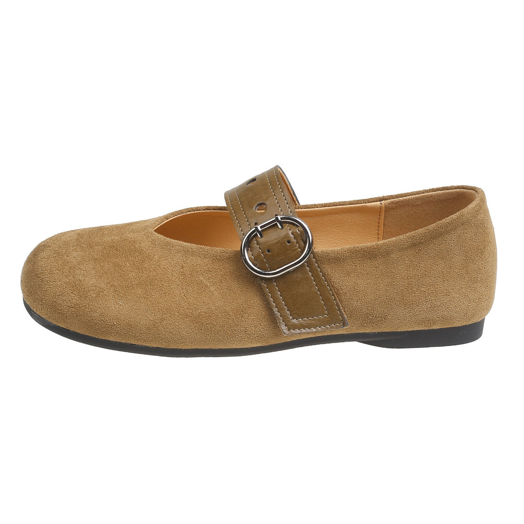 Damen Ballerinas mit dekorativem Riemen und komfortablem Fußbett EB