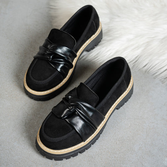 Damen Mokassins mit modischer Knotendetail und bequemer Profilsohle EB