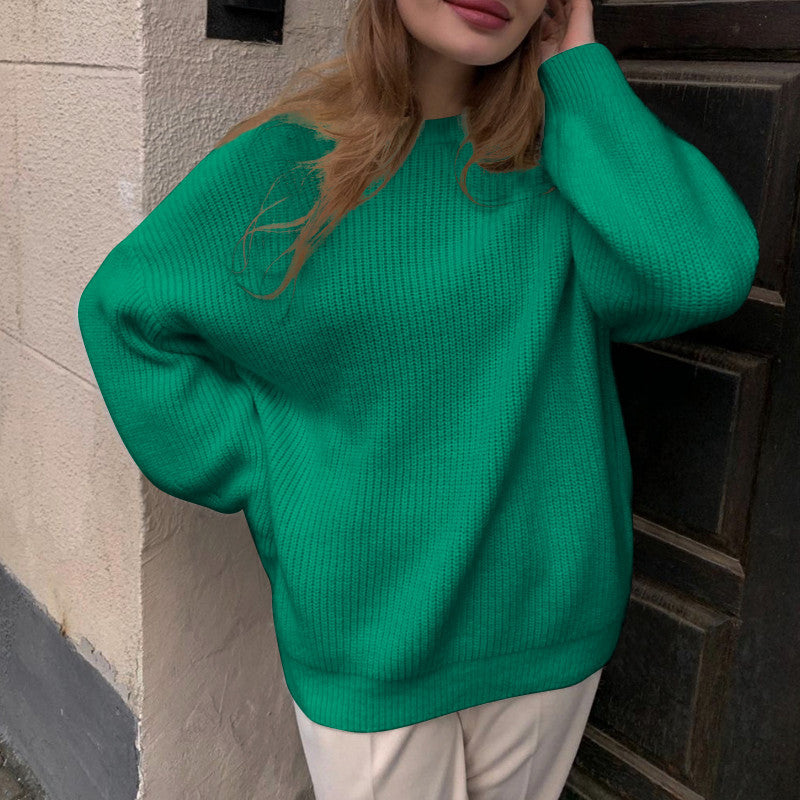 Damen oversized Strickpullover mit lockerem Schnitt und feiner Textur EB