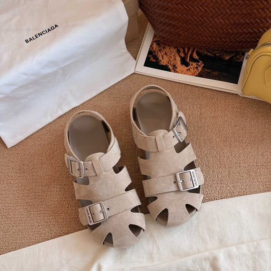 Damen modische Sandalen mit verstellbaren Schnallen und rutschfester Sohle EB