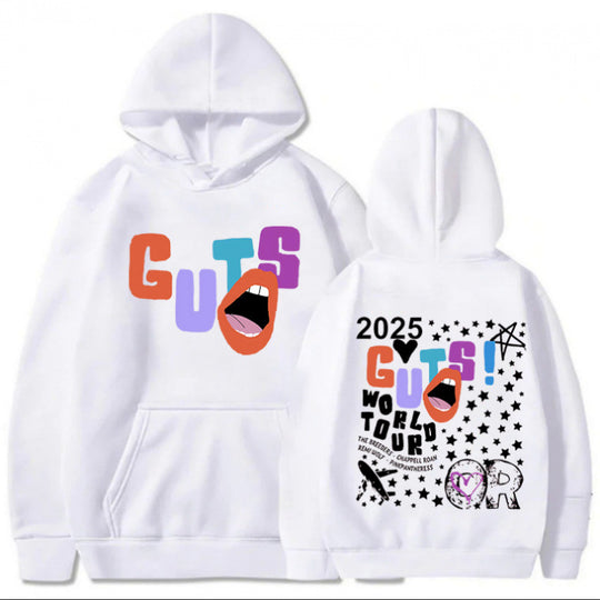Damen Kapuzenpullover mit kreativen Grafikelementen und einzigartigem Tour-Print EB