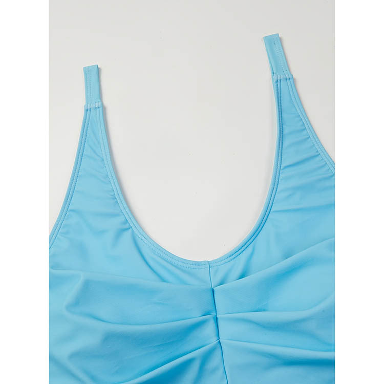 Damen Badeanzug-Set mit stilvollem Oberteil und hoch geschnittenem Höschen EB