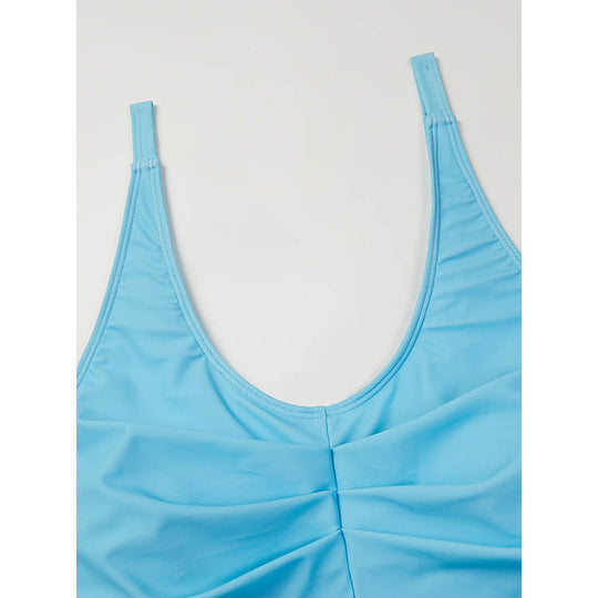Damen Badeanzug-Set mit stilvollem Oberteil und hoch geschnittenem Höschen EB