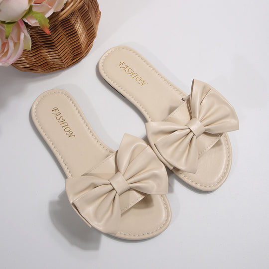 Damen elegante Slipper mit großzügigem Schleifen-Detail EB