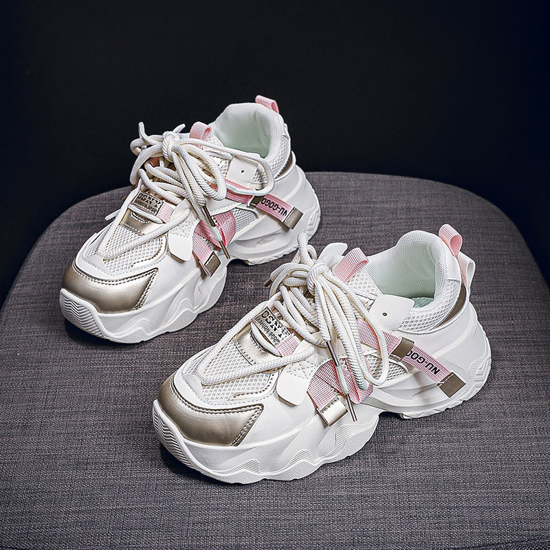 Damen Sportliche Chunky Sneakers mit atmungsaktivem Mesh und modischen Akzenten EB