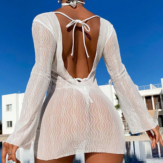 Damen Transparente Strandkleid EB